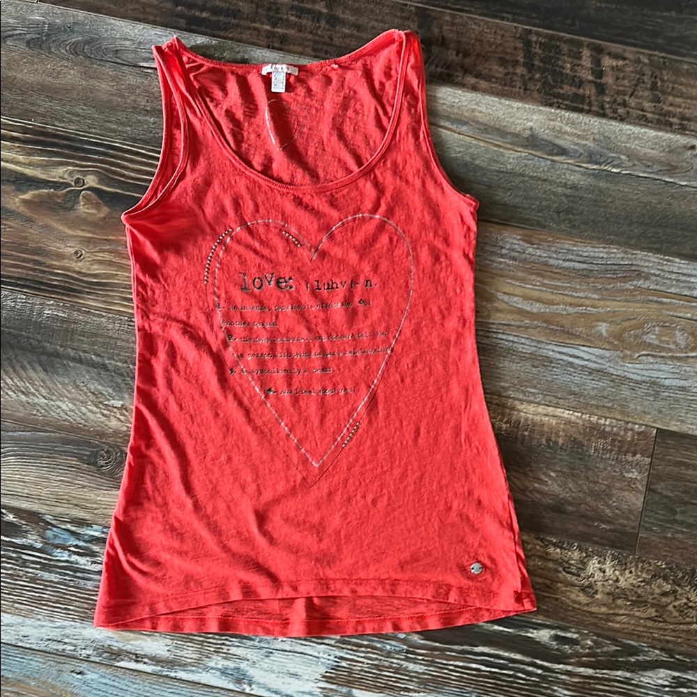 Esprit red Sleeveless Fitted Tank Top